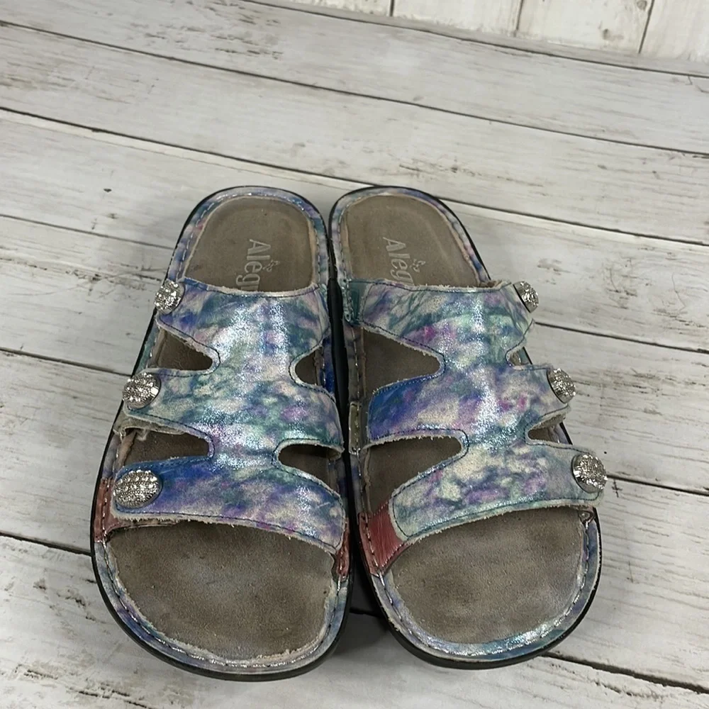 Alegria Venice Impressionista Pastel Watercolor Look Sandals Size 8-8.5